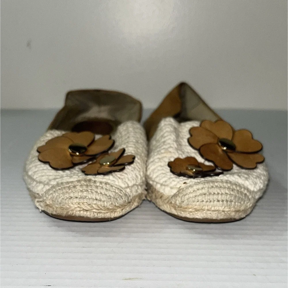Michael‎ Kors Leather Espadrilles with Flower Details